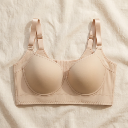 The LiftWell Bra in nude, flat lay
